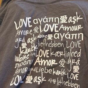 Peace Love World Give Love Long Sleeve Knit T-Shirt Top New without Tags